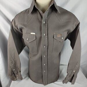 Rasco FR "Read Listing" Men's Pearl Snap Western Brown Work Shirt Sz 3XL